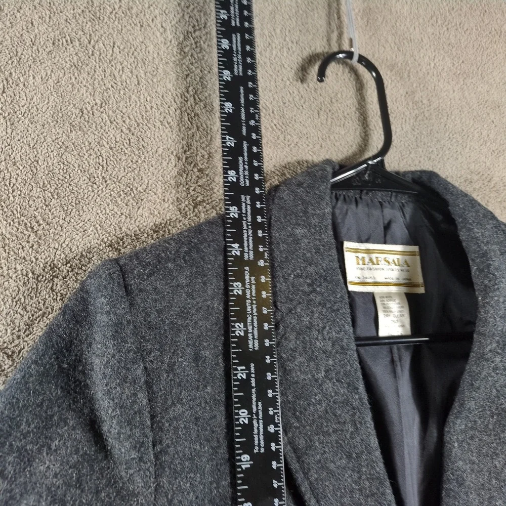 Marsala Fine Fashion Sports Wear Charcoal Gray Wool Blend Blazer Jacket Size 7/8